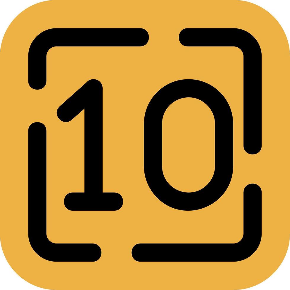 Ten Skined Filled Icon vector