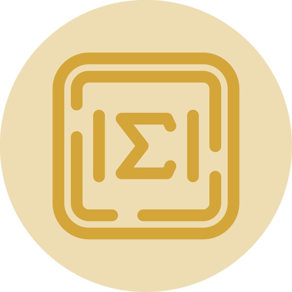Summation Line Yellow Circle Icon vector