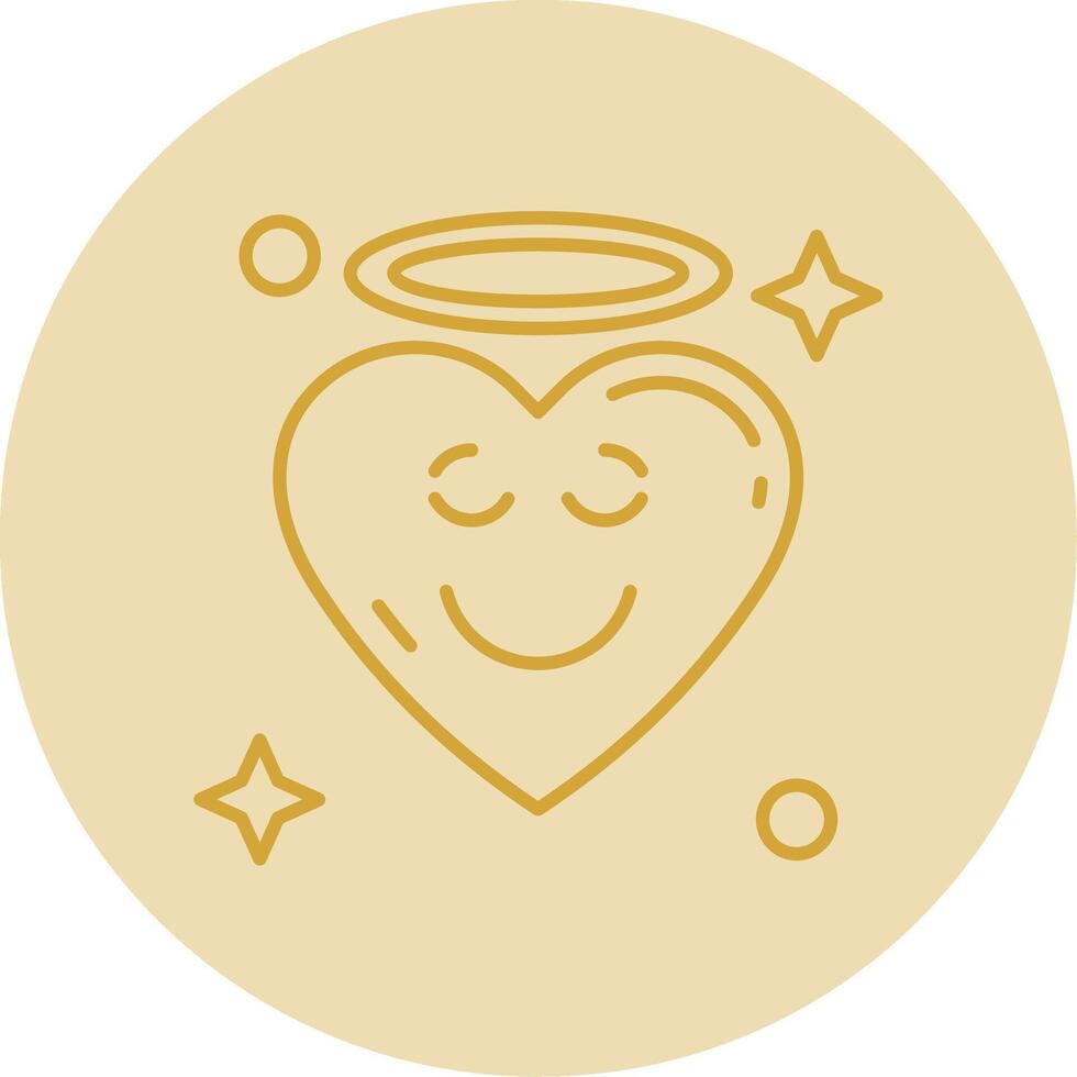 Angel Line Yellow Circle Icon vector