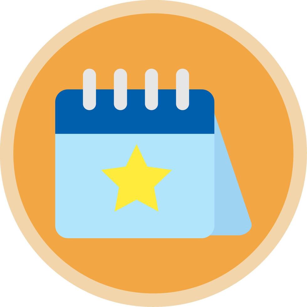 Calender Flat Multi Circle Icon vector