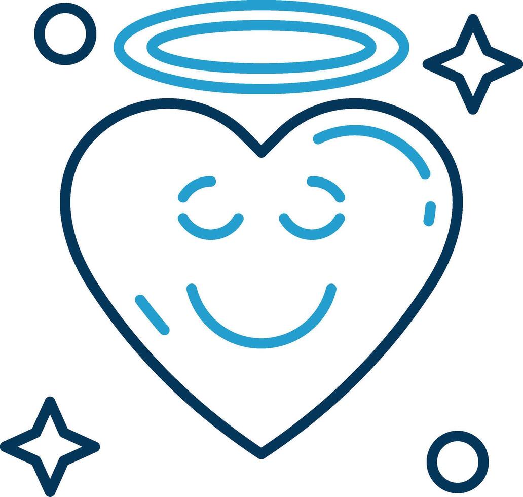 Angel Line Blue Two Color Icon vector