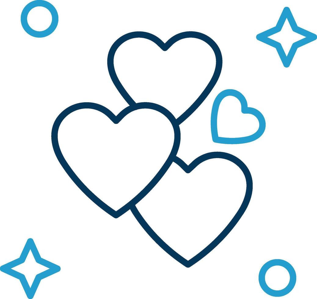 Love Line Blue Two Color Icon vector