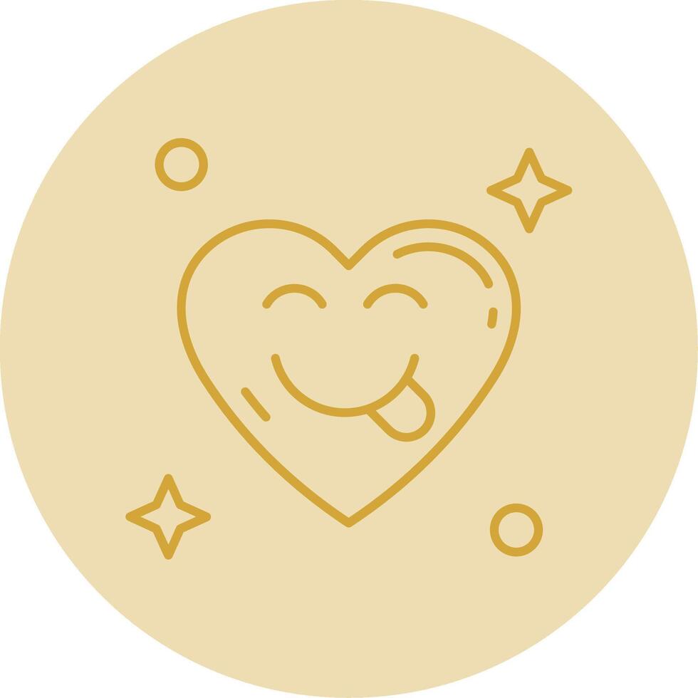 Tongue Line Yellow Circle Icon vector