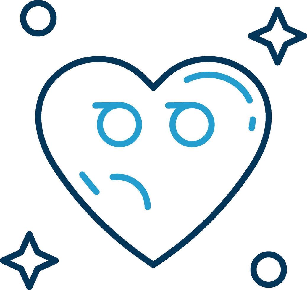 Suspicious Line Blue Two Color Icon vector