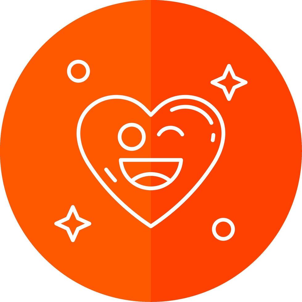 Wink Line Red Circle Icon vector