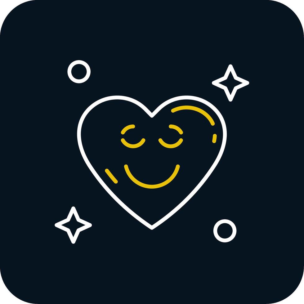 Relieved Line Yellow White Icon vector