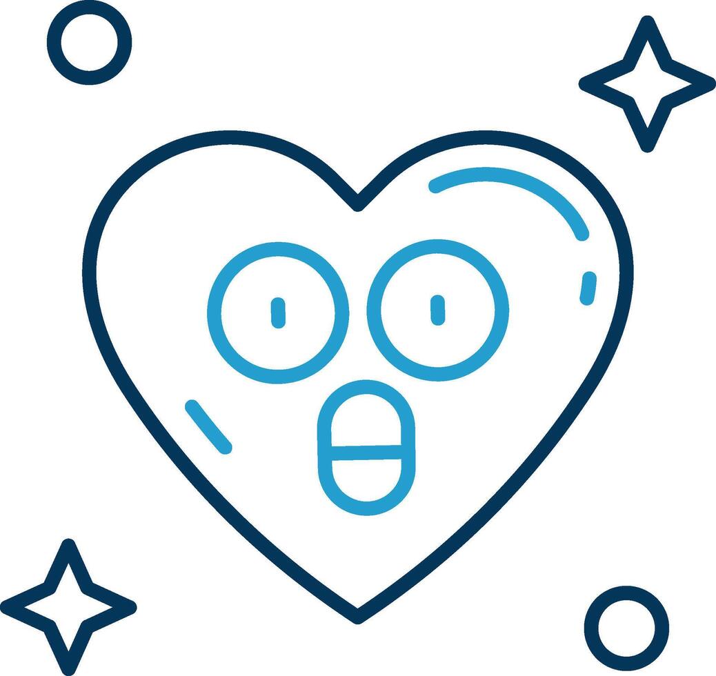 Surprised Line Blue Two Color Icon vector