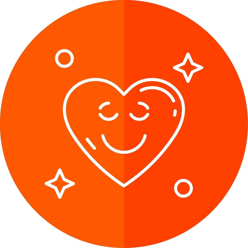Relieved Line Red Circle Icon vector