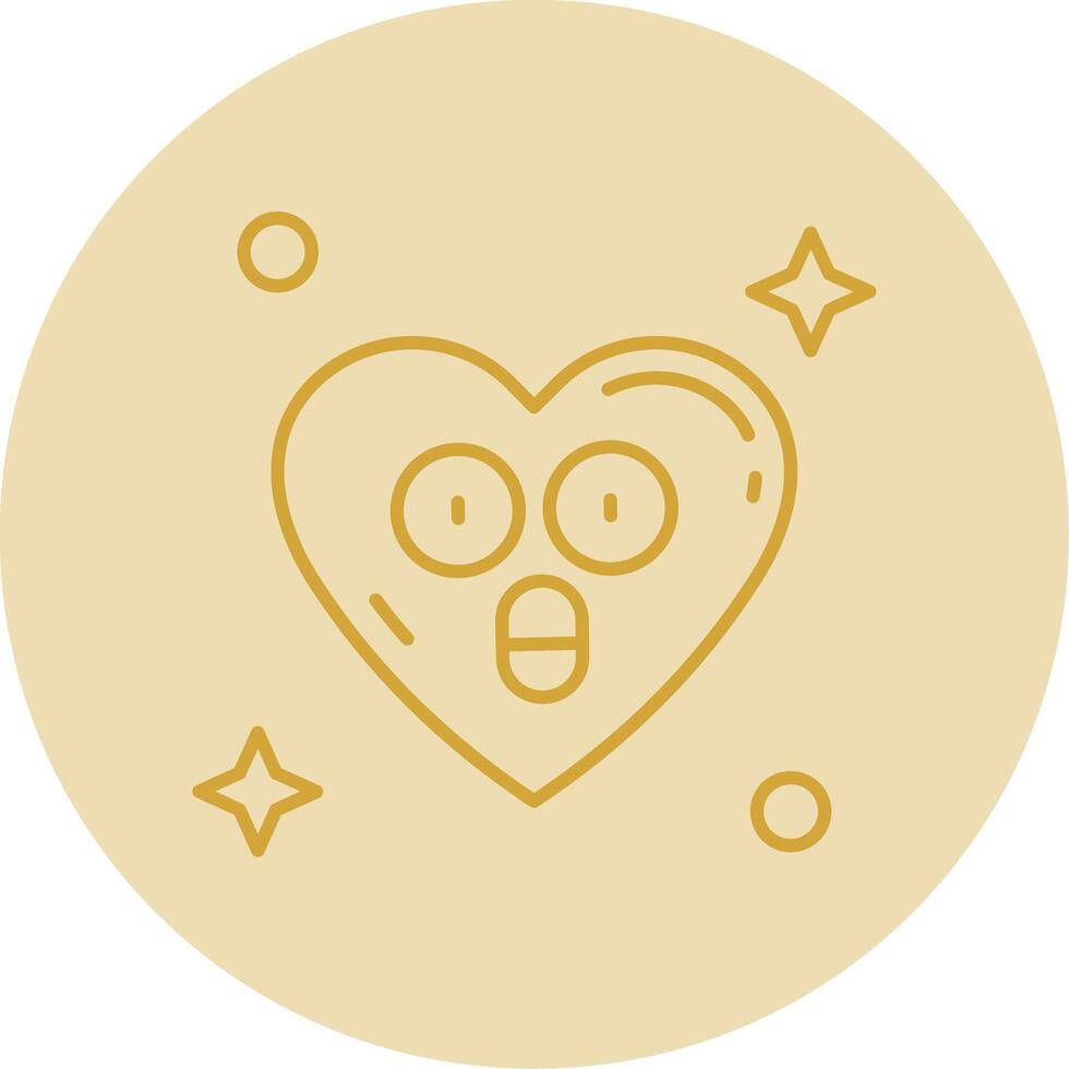 Surprised Line Yellow Circle Icon vector