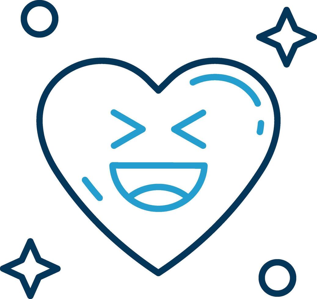 Laugh Line Blue Two Color Icon vector