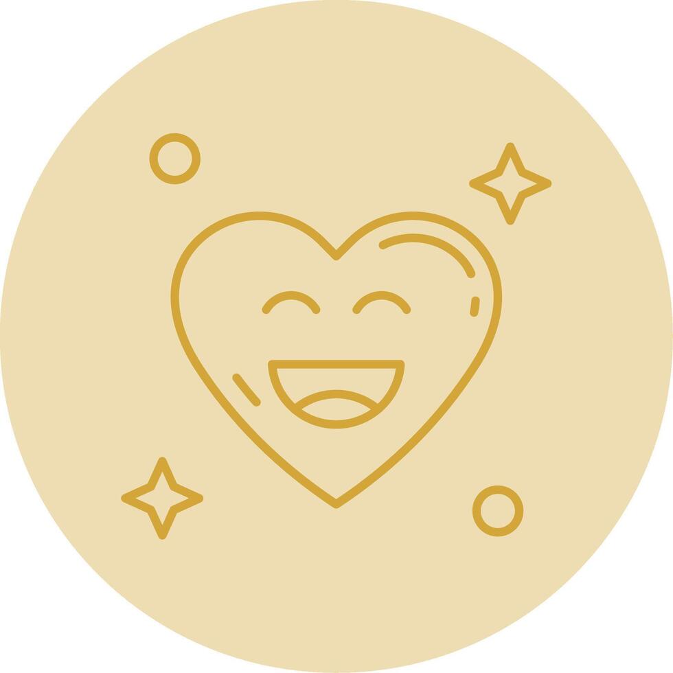 Happy Line Yellow Circle Icon vector