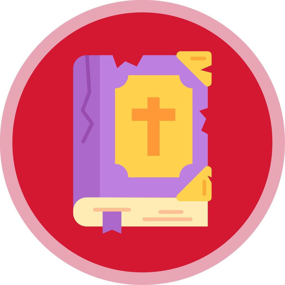 Bible Flat Multi Circle Icon vector