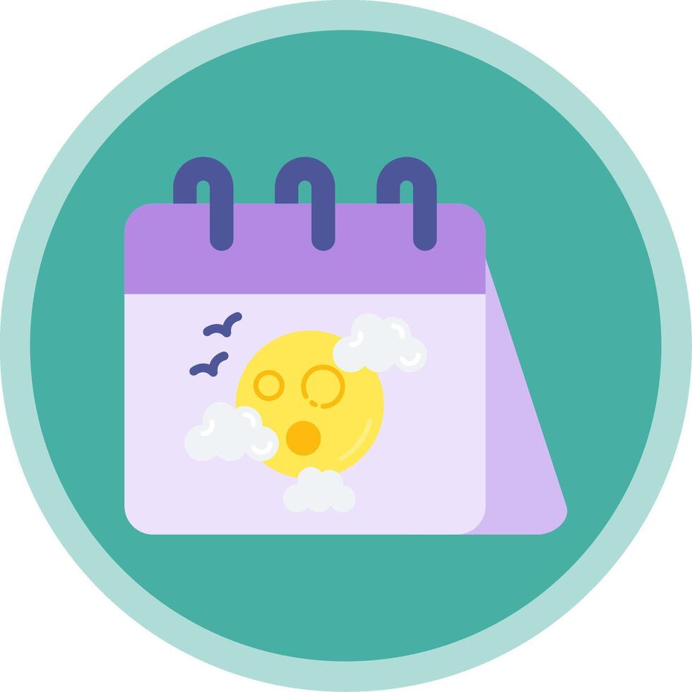 Calender Flat Multi Circle Icon vector