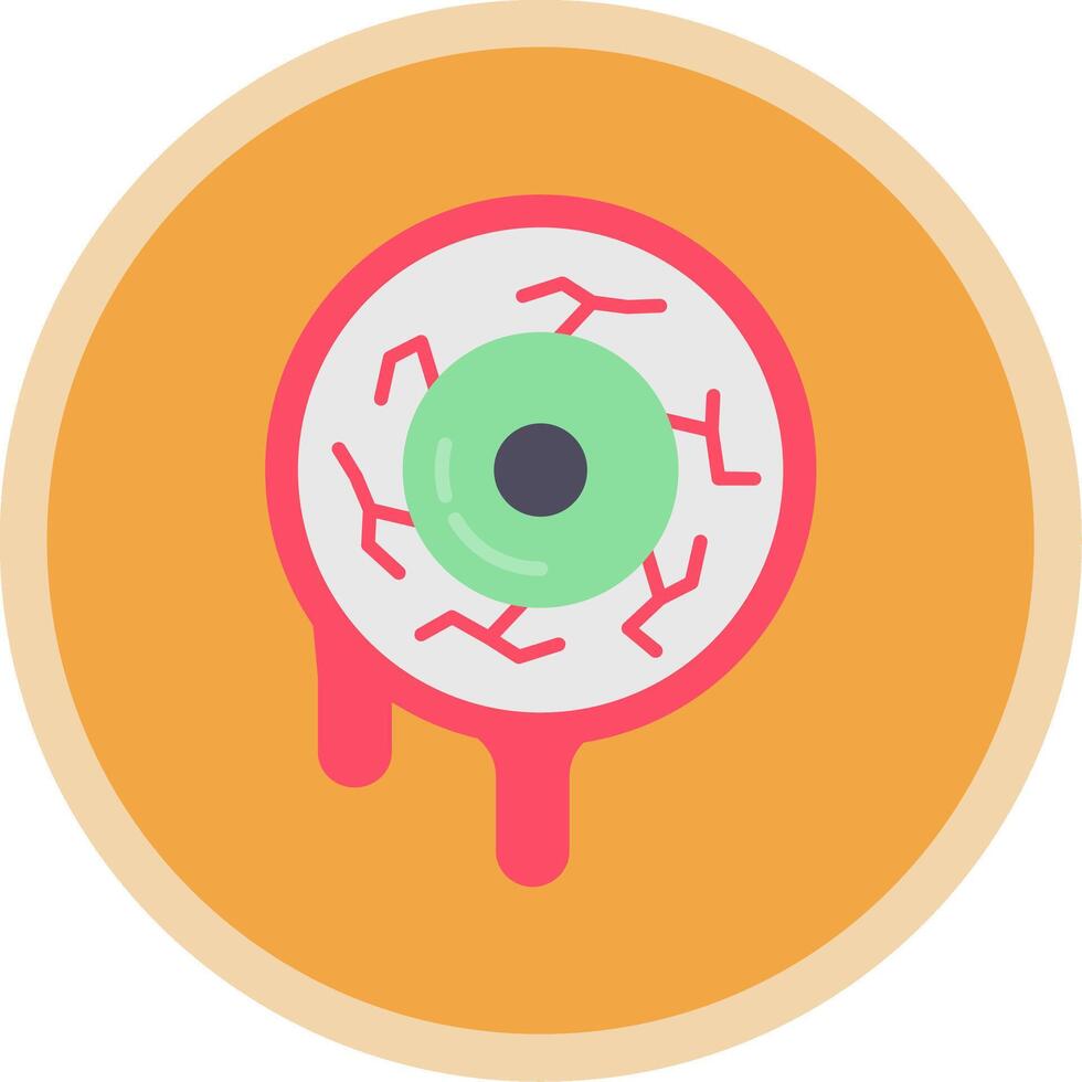 Eyes Flat Multi Circle Icon vector