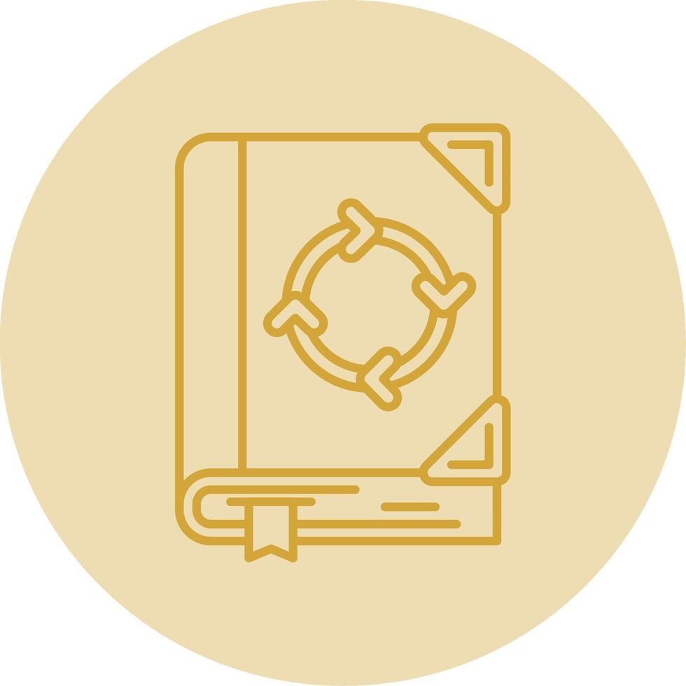 Recycled Line Yellow Circle Icon vector