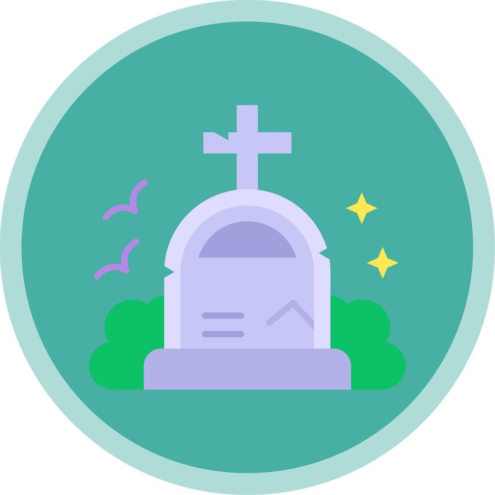 Grave Flat Multi Circle Icon vector