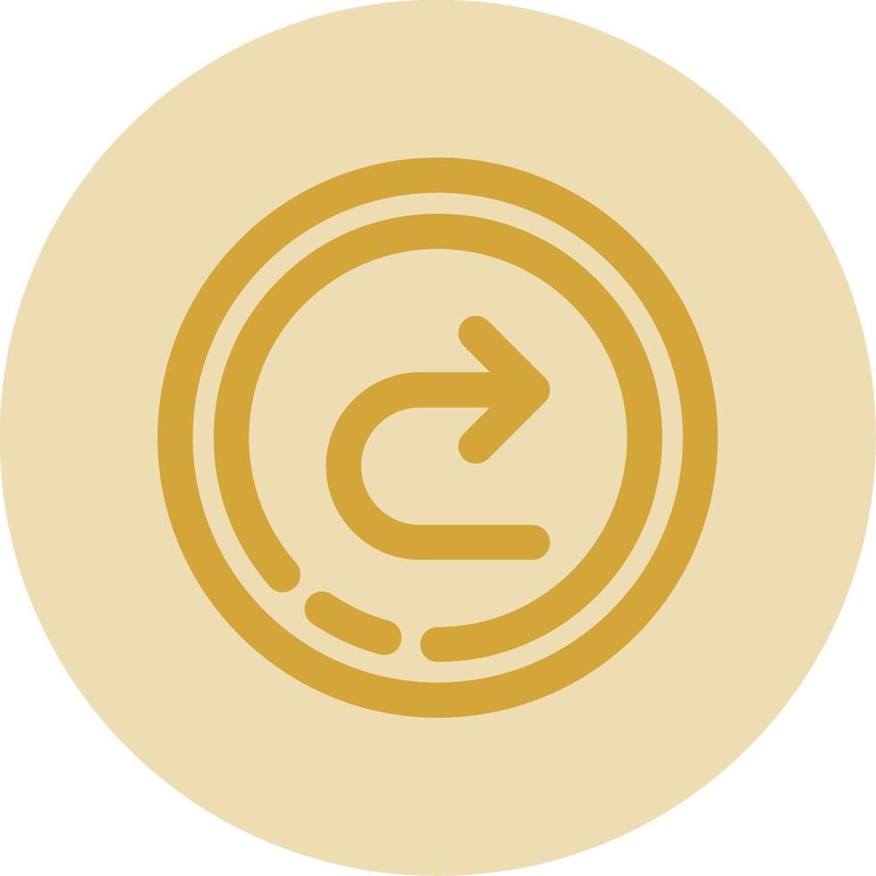 Forward Line Yellow Circle Icon vector