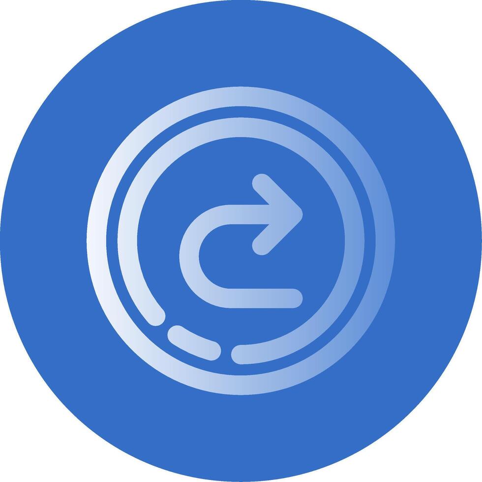 Forward Gradient Line Circle Icon vector