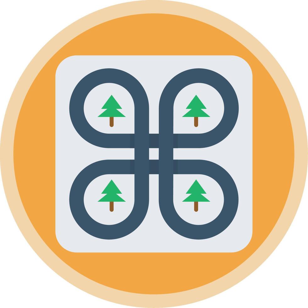 Overpass Flat Multi Circle Icon vector