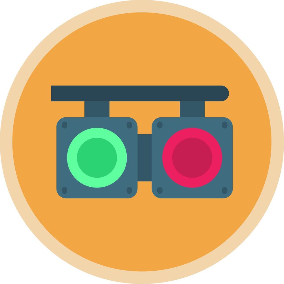 Crossing Flat Multi Circle Icon vector