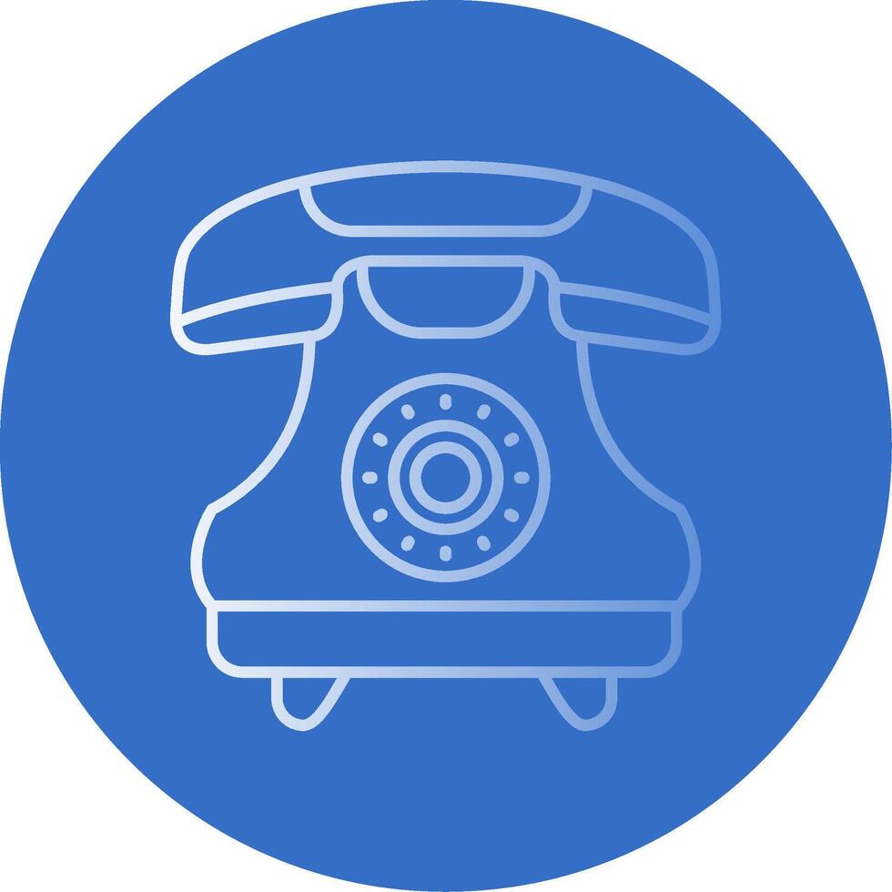 Telephone Gradient Line Circle Icon vector