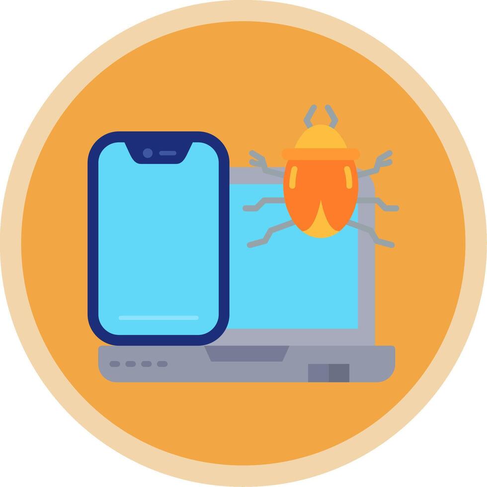 Bug Flat Multi Circle Icon vector