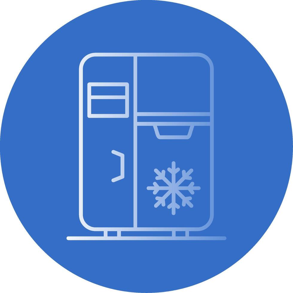 Refrigerator Gradient Line Circle Icon vector