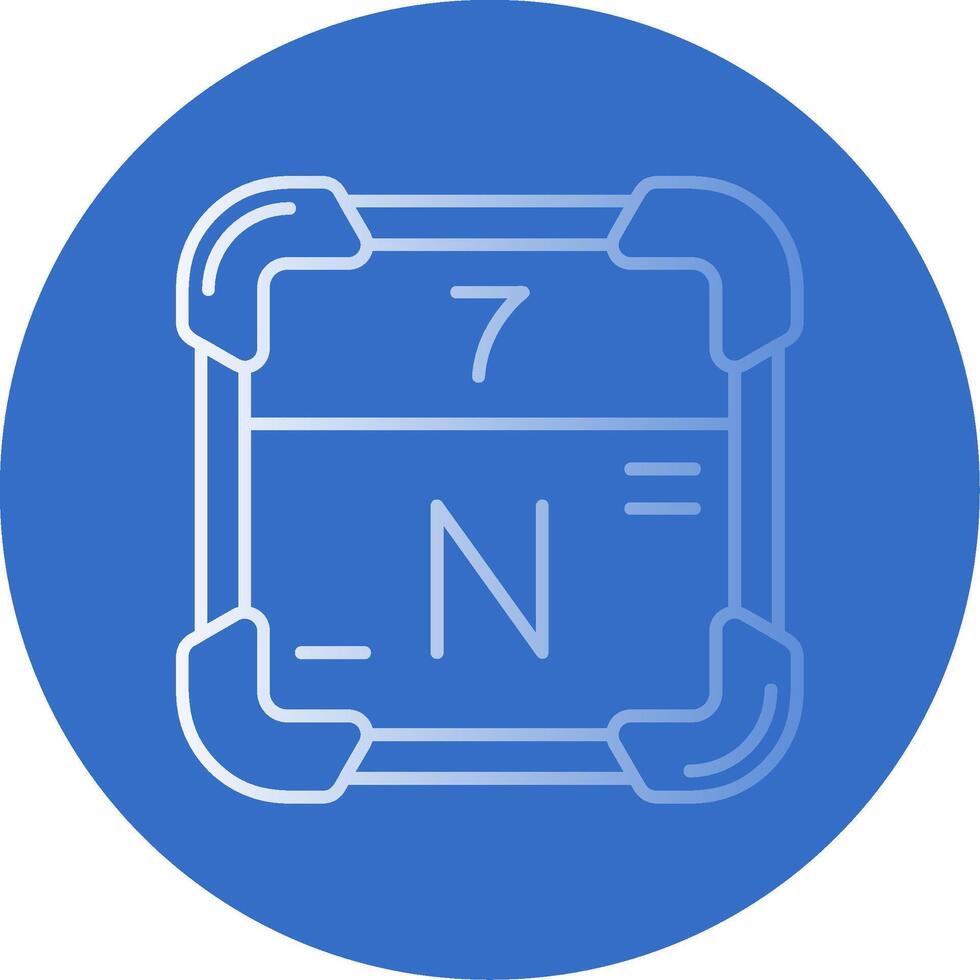 Nitrogen Gradient Line Circle Icon vector