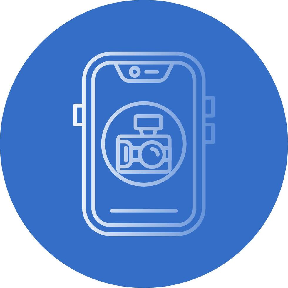 Camera Gradient Line Circle Icon vector