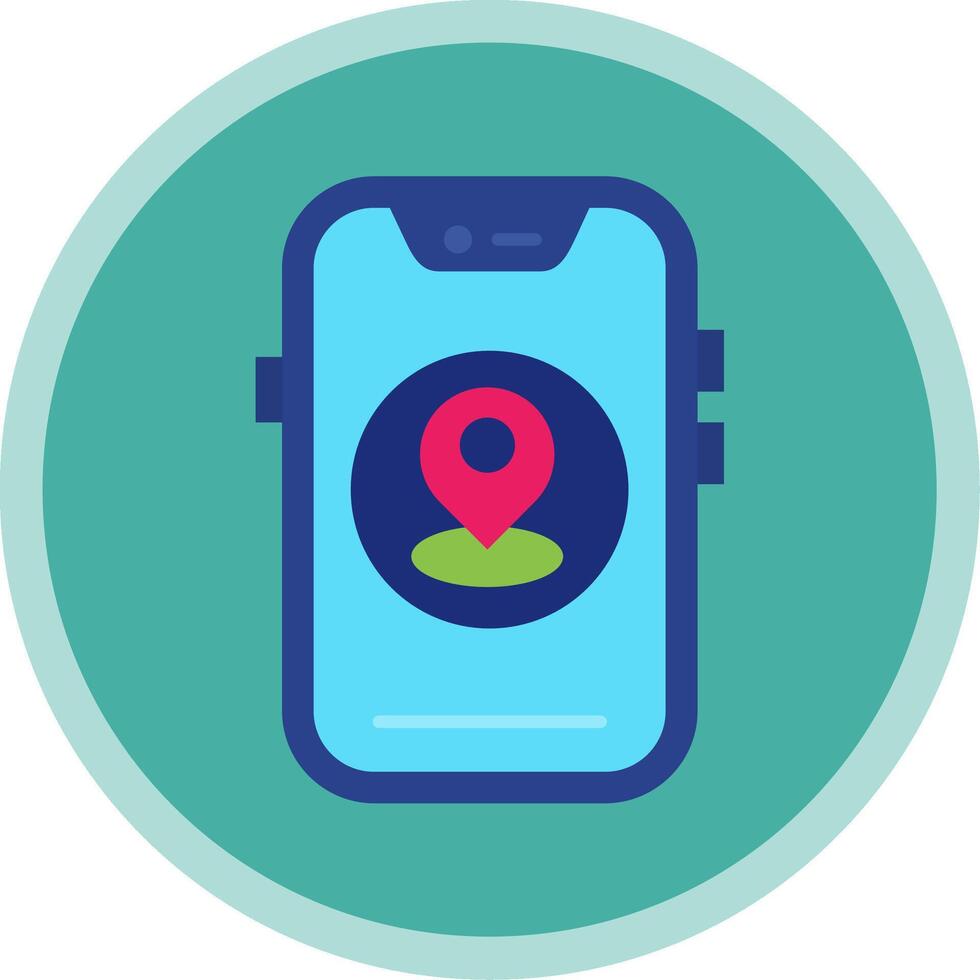 Location Flat Multi Circle Icon vector