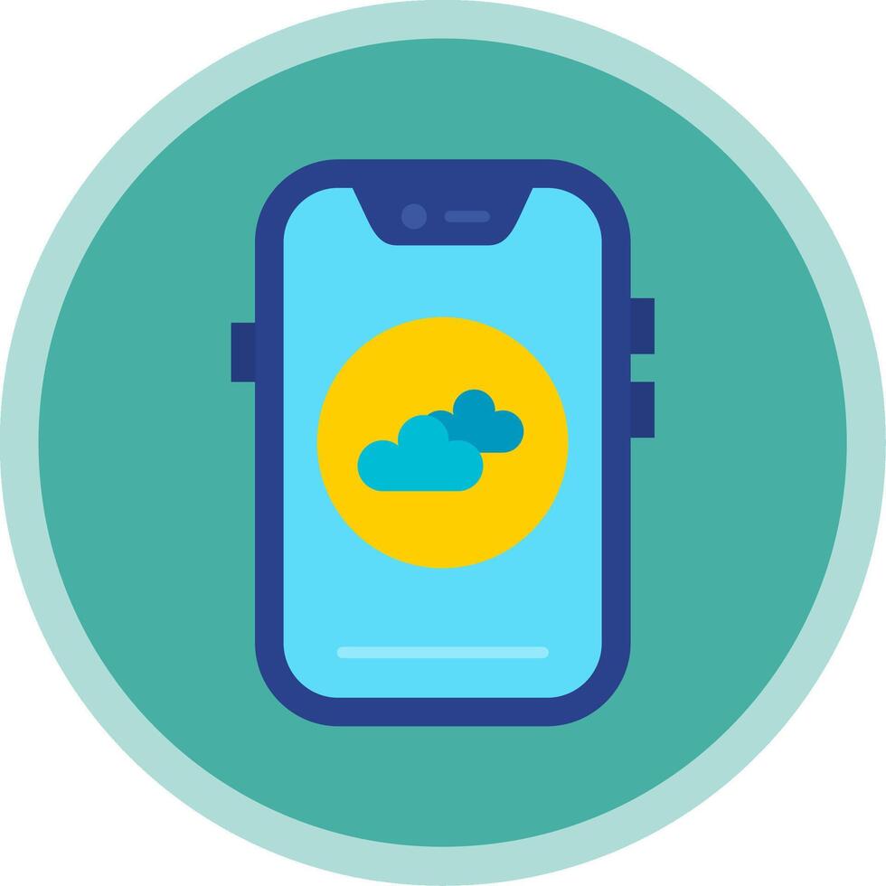 Cloud Flat Multi Circle Icon vector