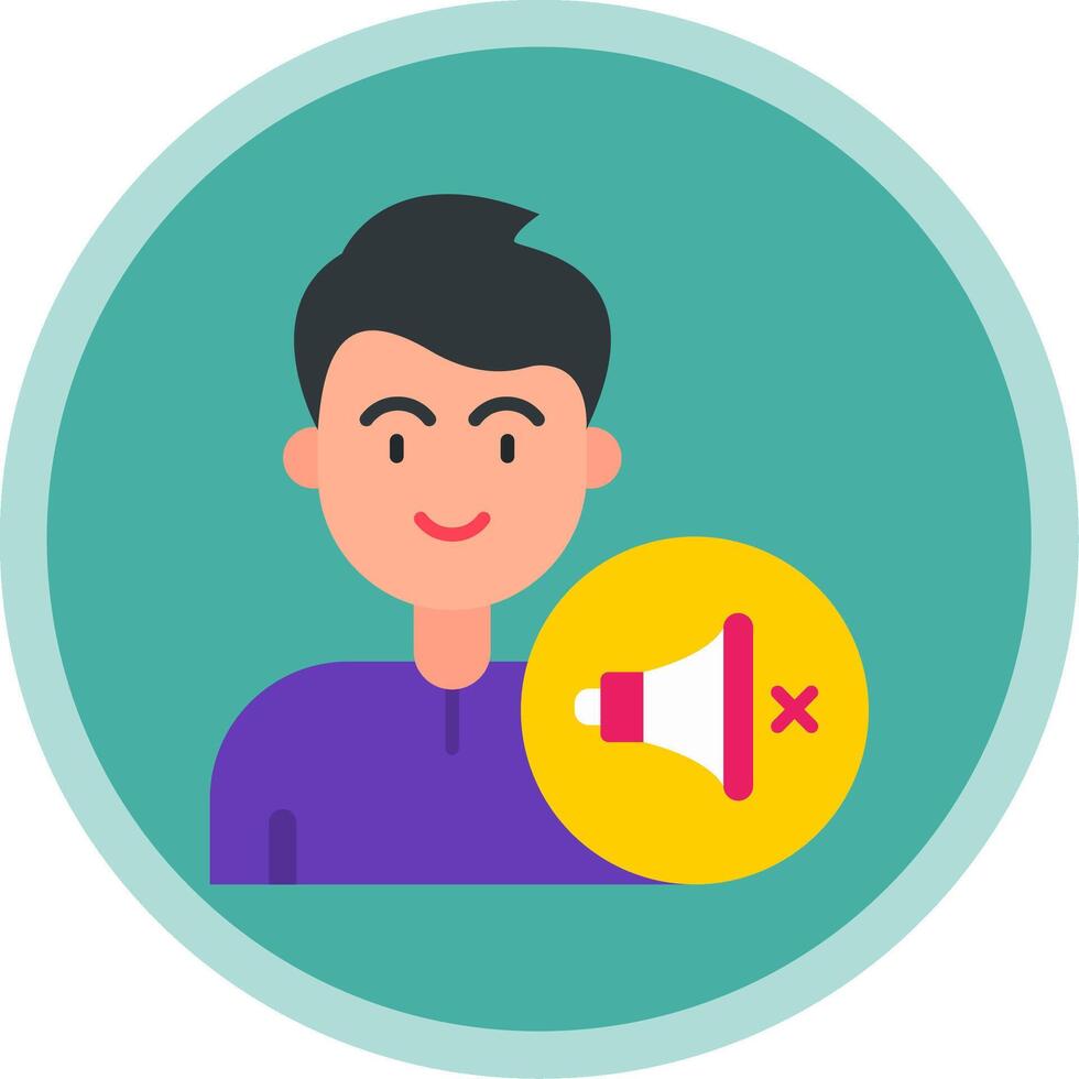 Mute Flat Multi Circle Icon vector