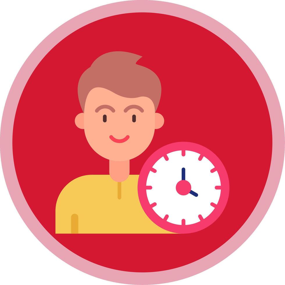 hora plano multi circulo icono vector