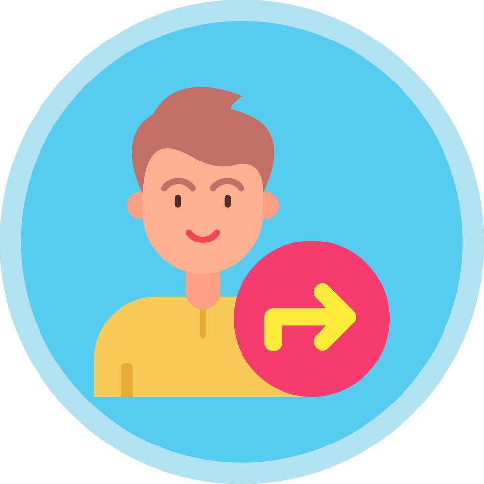 Direction Flat Multi Circle Icon vector