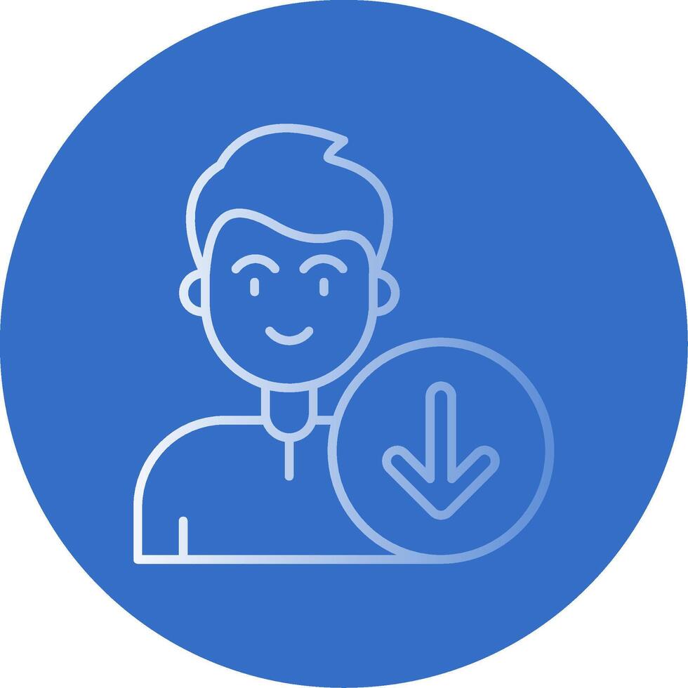 Down Gradient Line Circle Icon vector