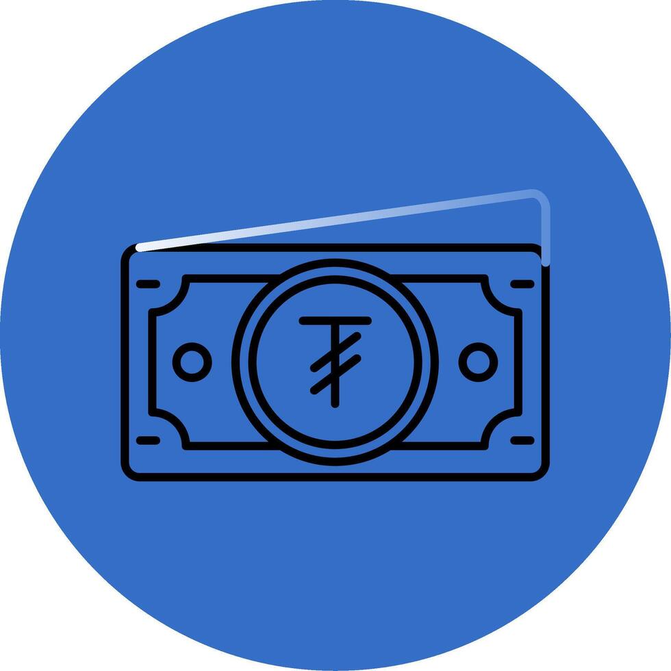 Tugrik Gradient Line Circle Icon vector