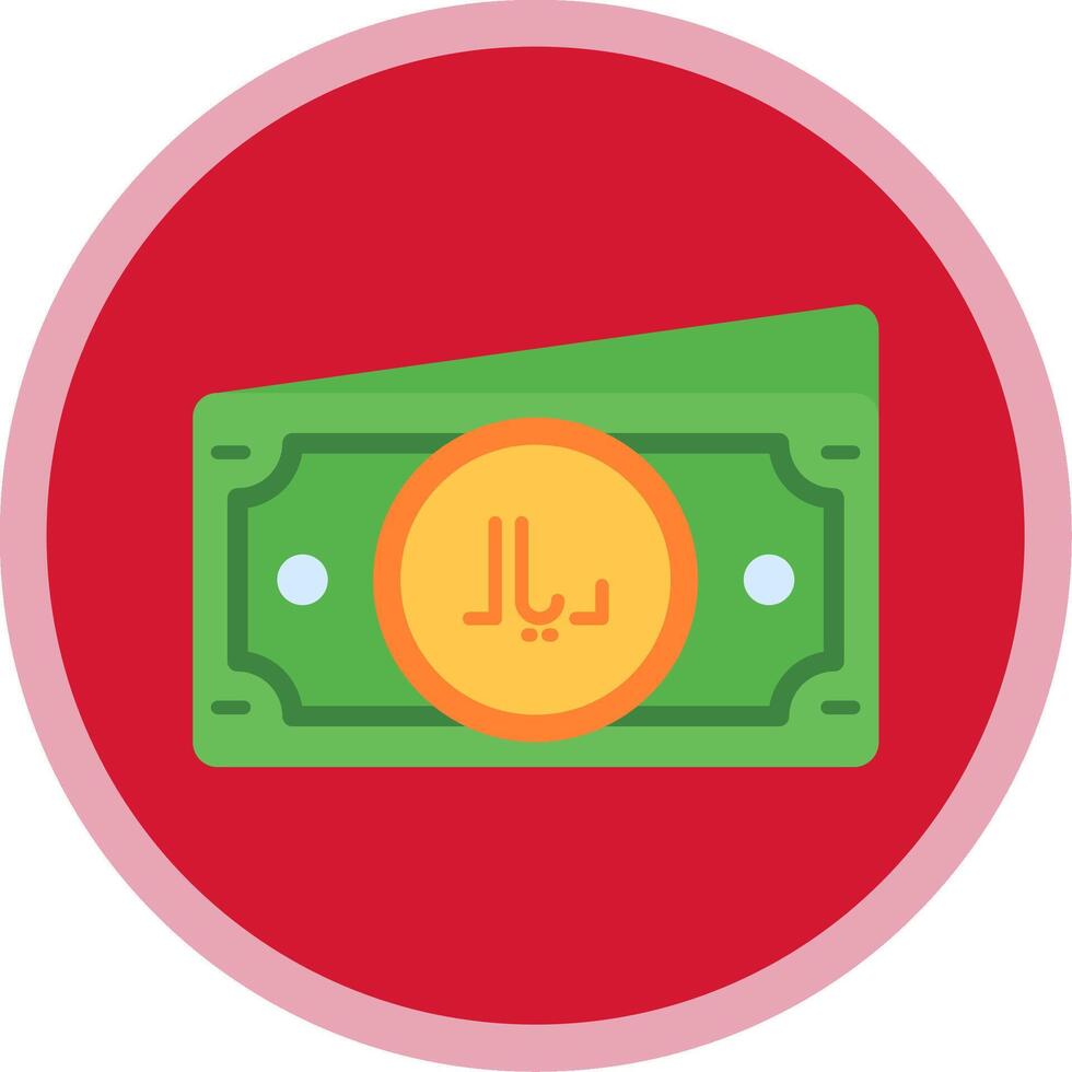 Riyal Flat Multi Circle Icon vector