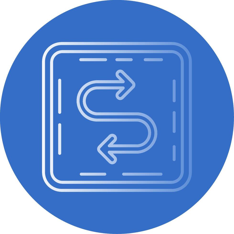 Zigzag Gradient Line Circle Icon vector