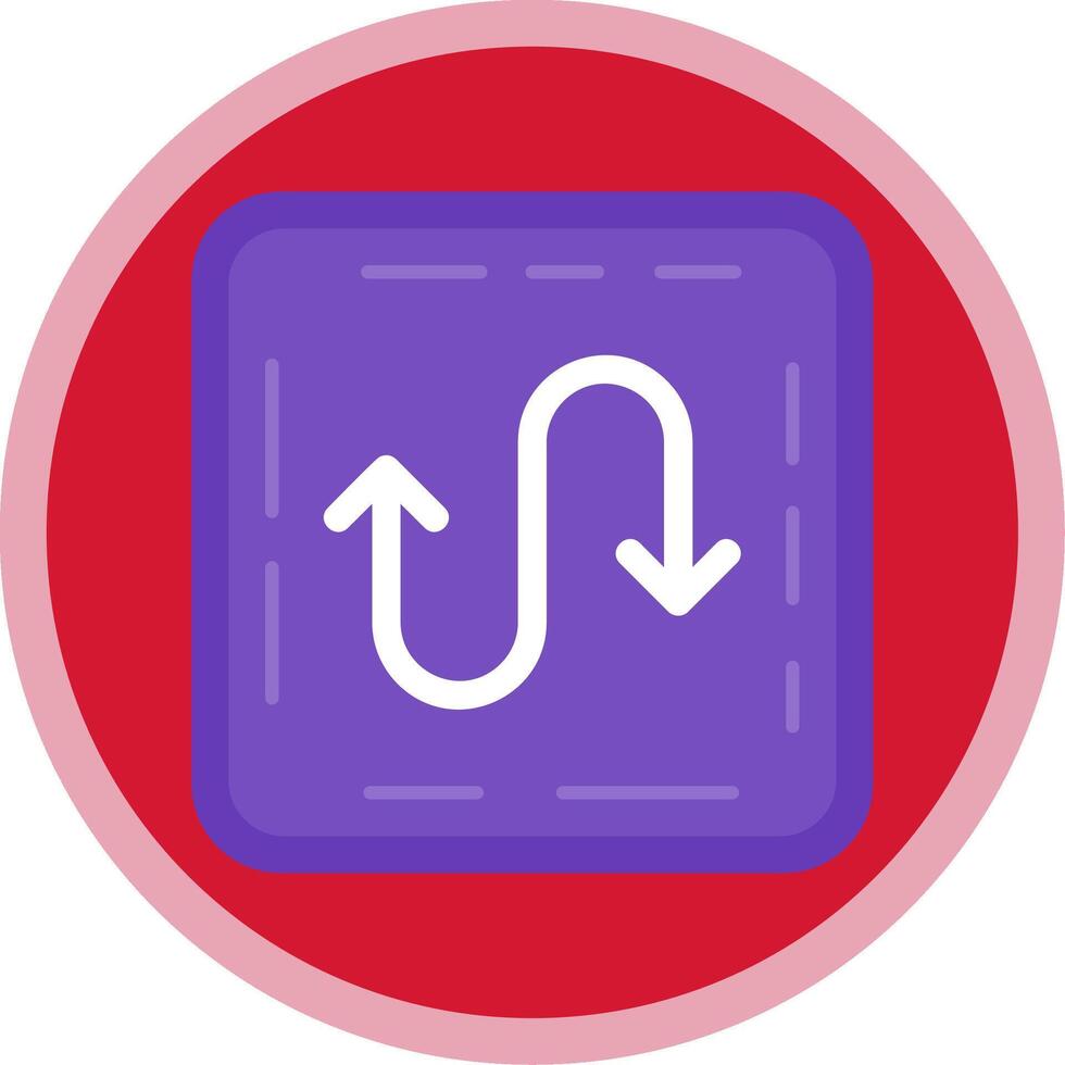 Zigzag Flat Multi Circle Icon vector