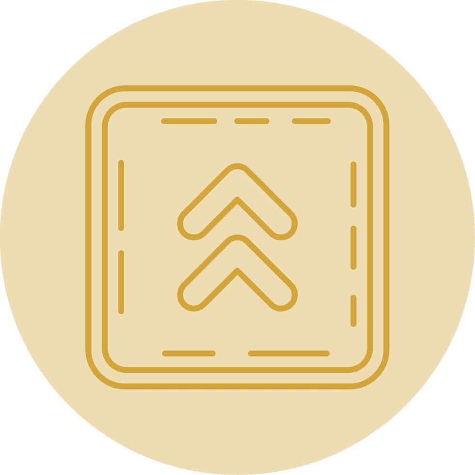 Chevron Line Yellow Circle Icon vector