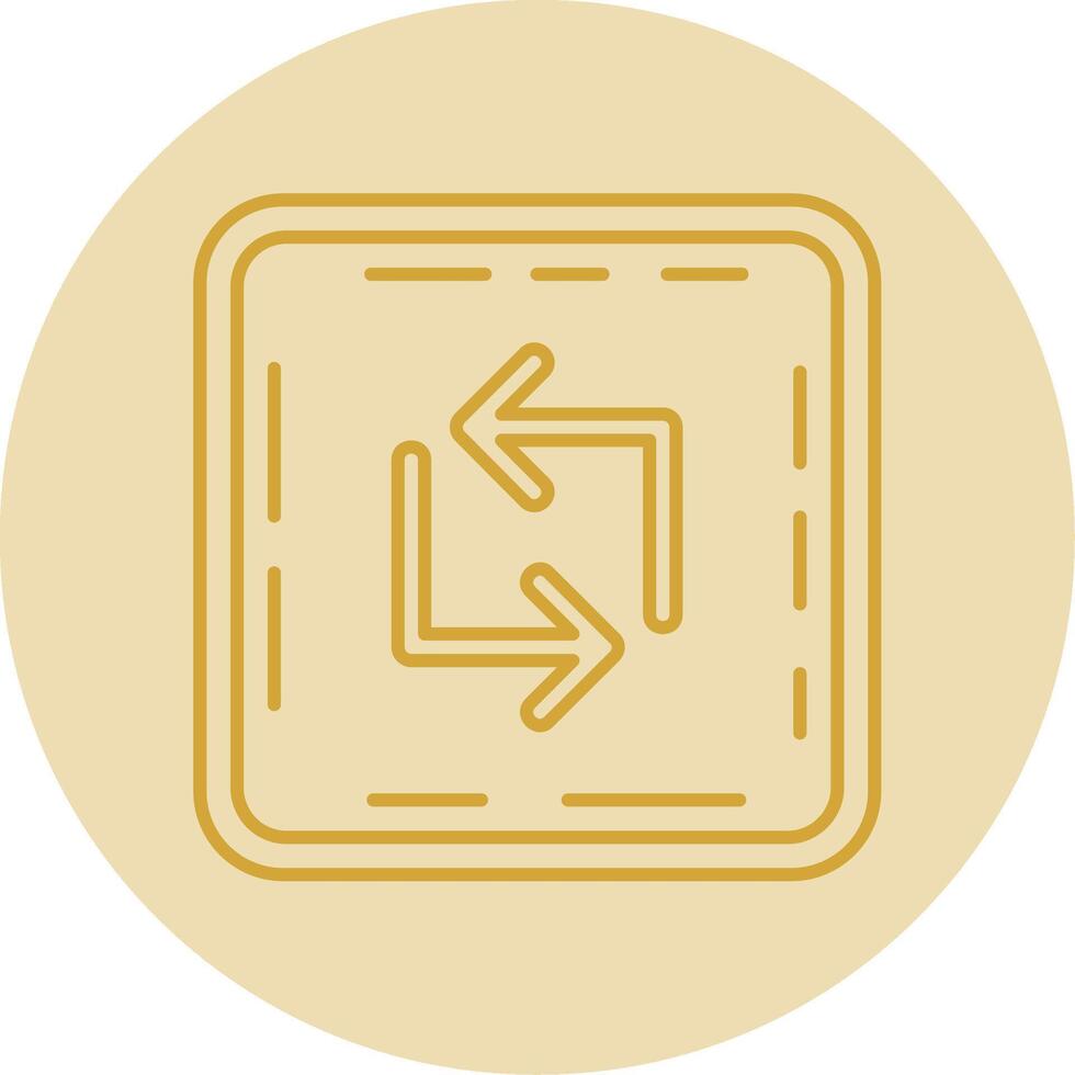 Loop Line Yellow Circle Icon vector