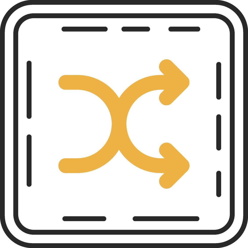 Shuffle Skined Filled Icon vector