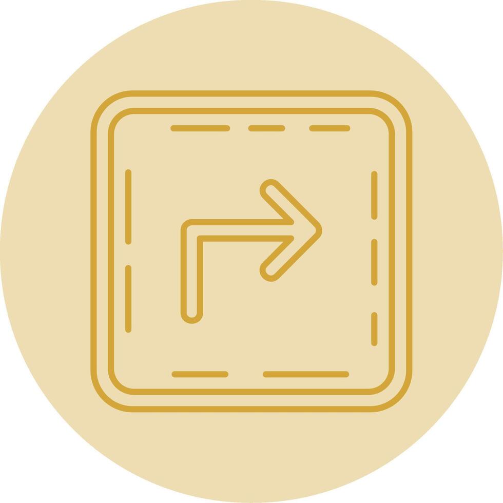 Turn Line Yellow Circle Icon vector