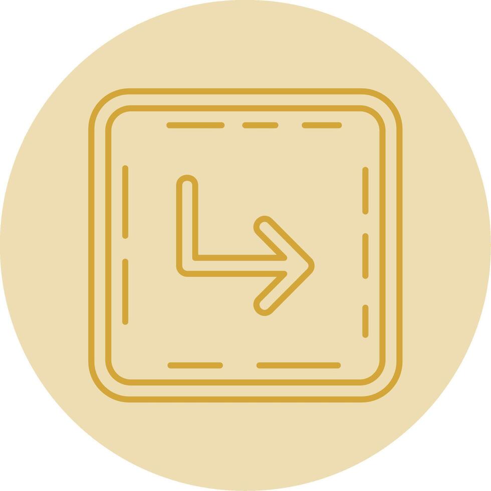 Turn Line Yellow Circle Icon vector