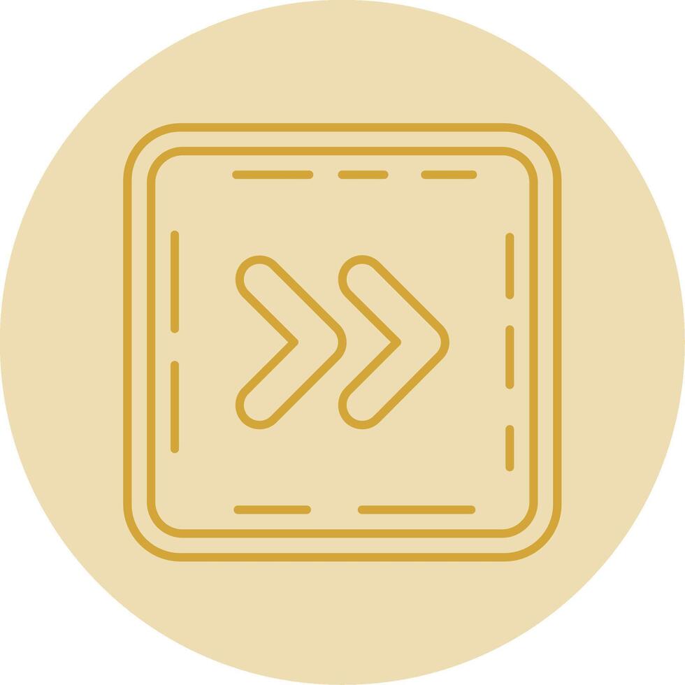 Chevron Line Yellow Circle Icon vector