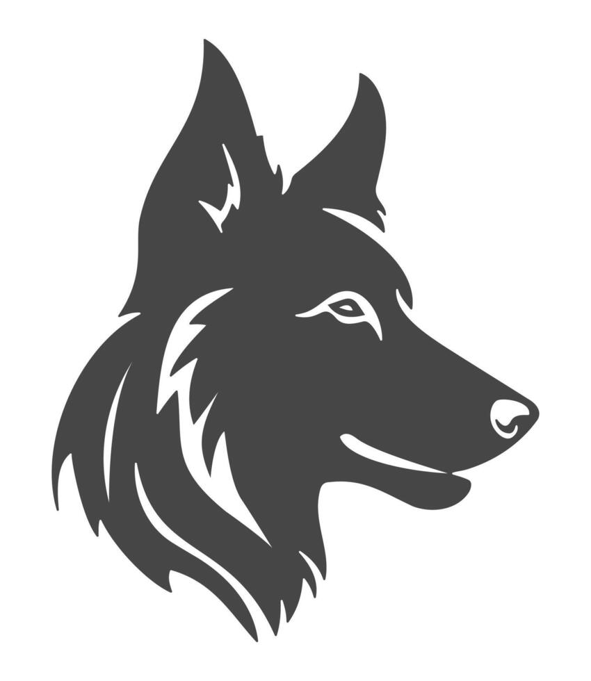 dog head logo silhouette vector