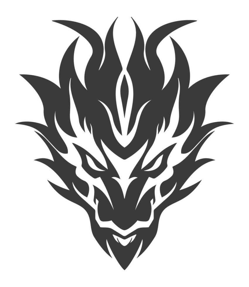 dragon head logo silhouette vector