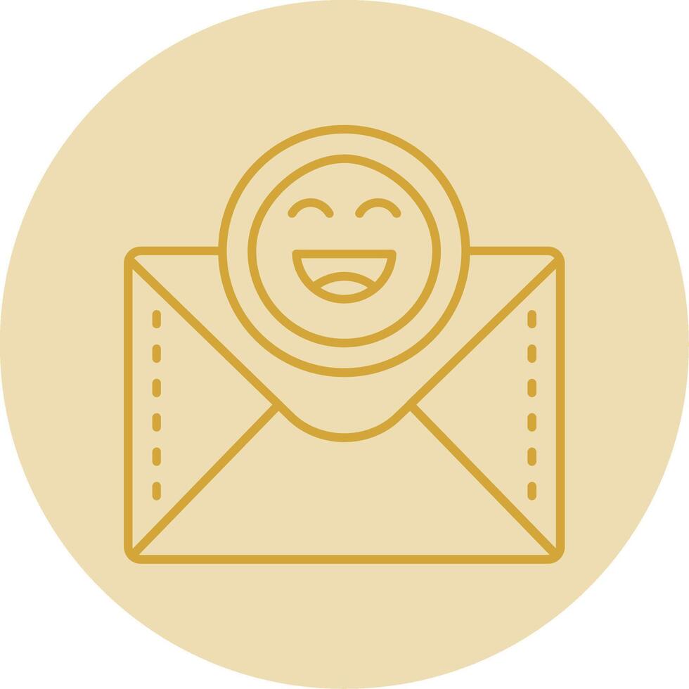 Emoji Line Yellow Circle Icon vector