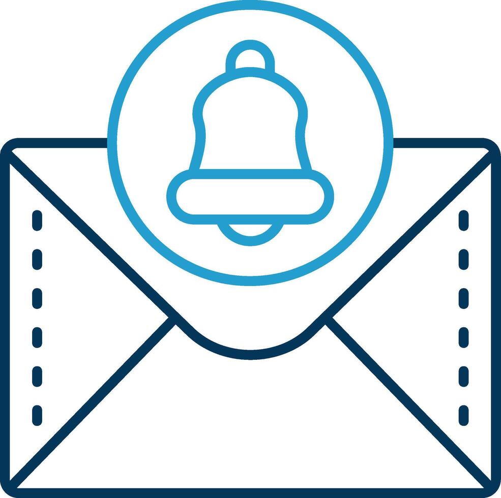 Bell Line Blue Two Color Icon vector