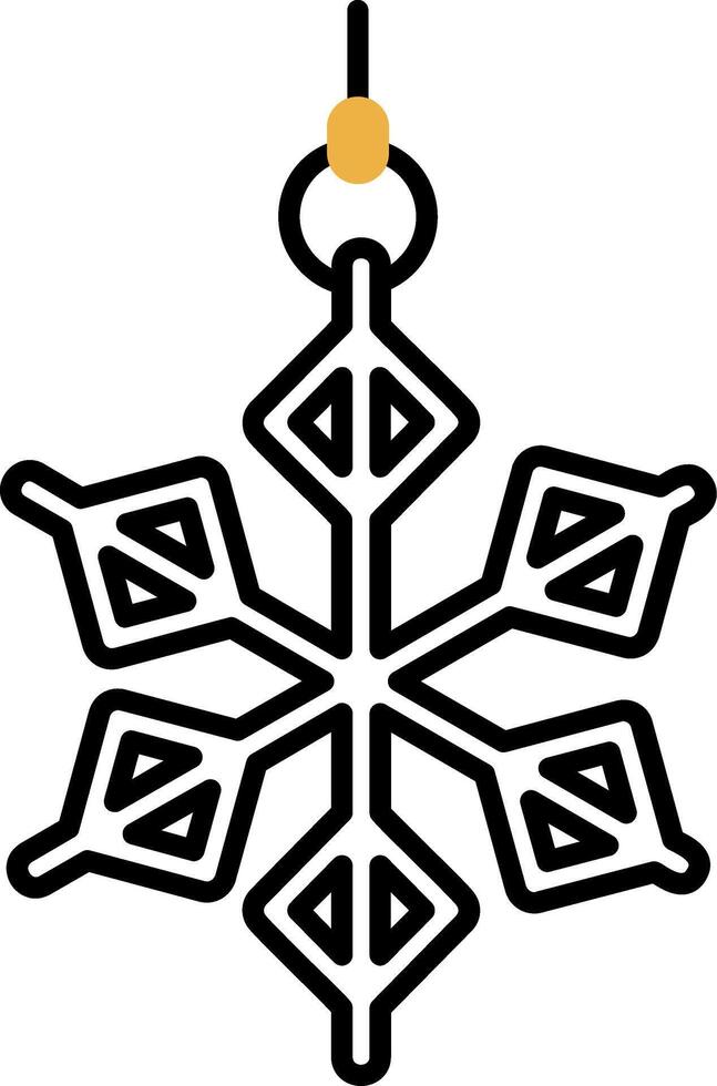 Snowflake Skined Filled Icon vector